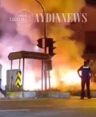 Söke’de-aracı-alevler-sardı